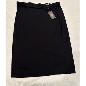 New Vince Camuto Rich Black Midi Stretch Pencil Skirt  Size XL